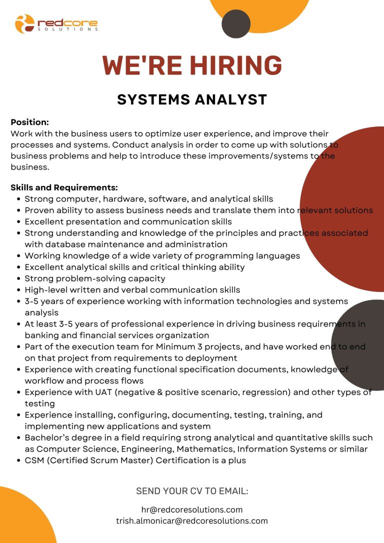Read more about the article We’re Hiring! System Analyst